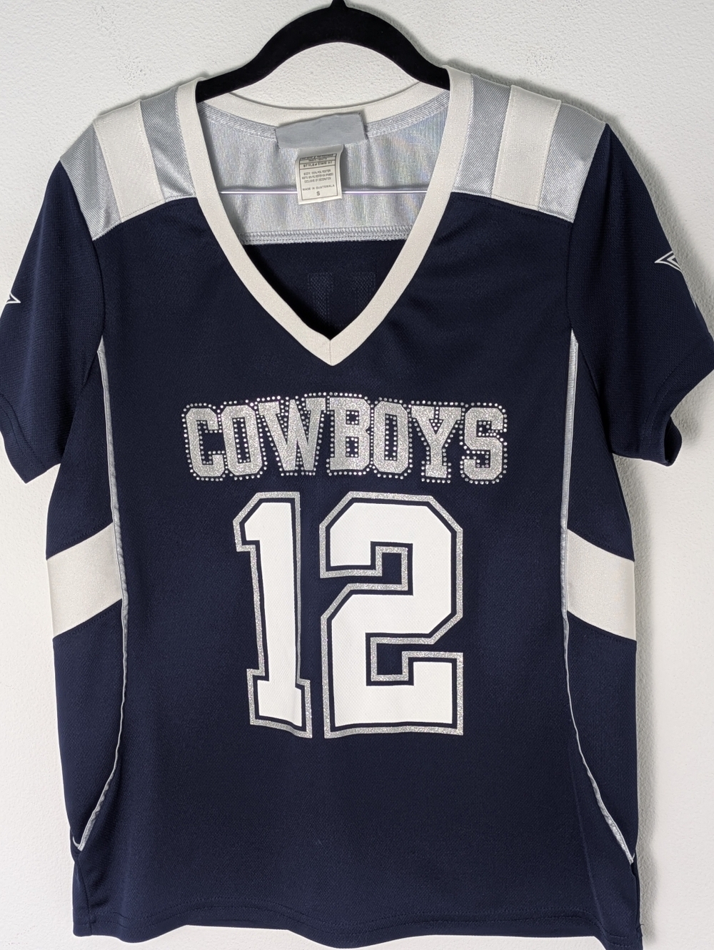 Dallas Cowboys #12 Women's Friar Navy Short Sleeve Jersey T-Shirt Sz S  EUC